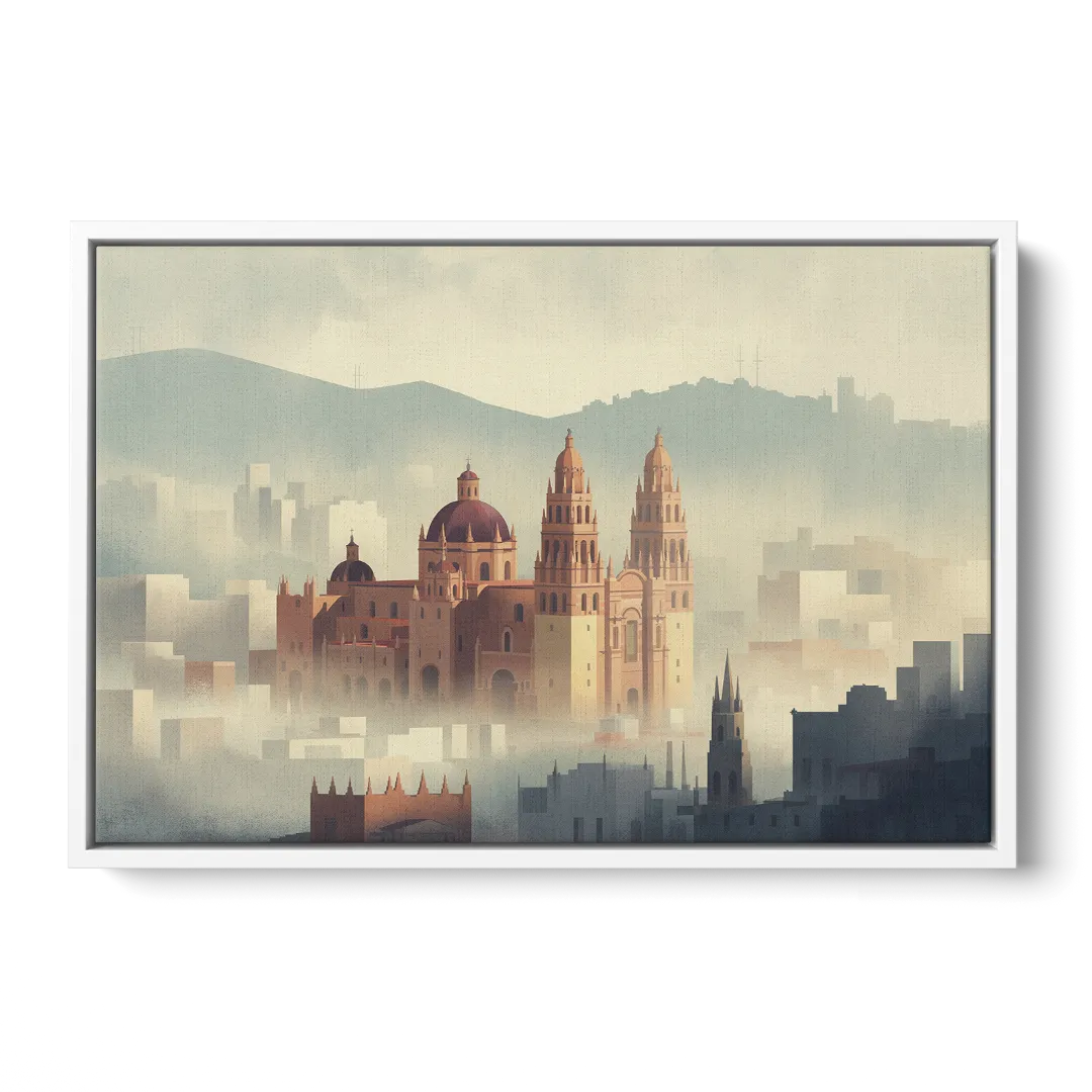 Basílica de Guanajuato Front - White Canvas Wall Art