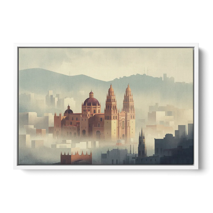 Basílica de Guanajuato Front - White Canvas Wall Art