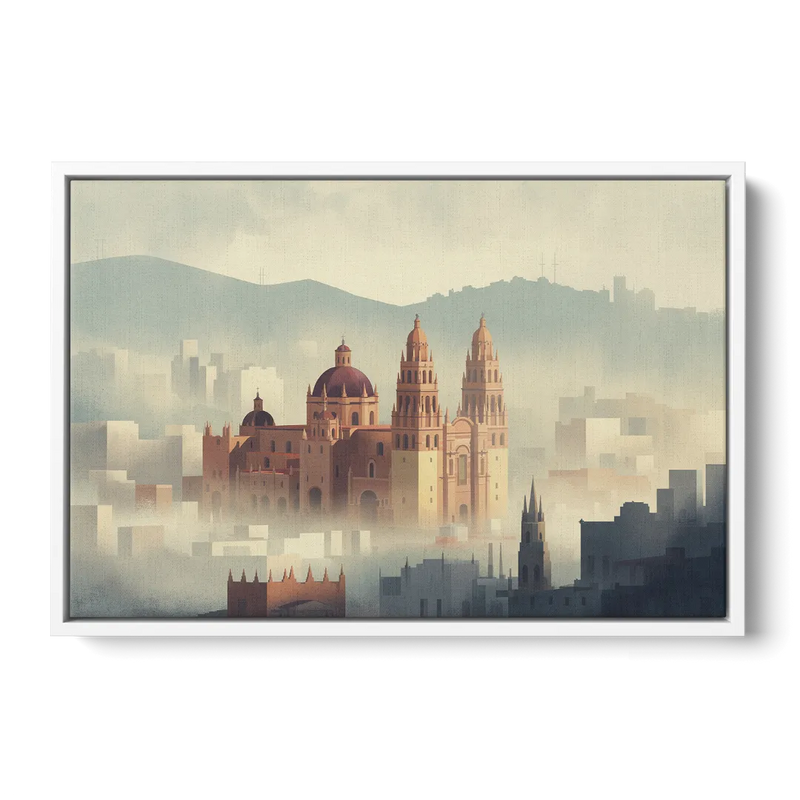 Basílica de Guanajuato Front - White Canvas Wall Art