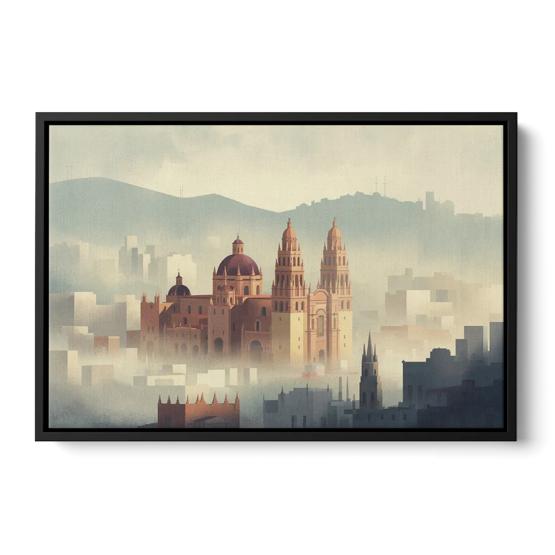Basílica de Guanajuato Front - Black Canvas Wall Art
