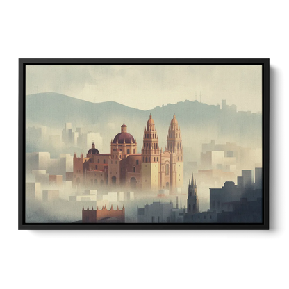 Basílica de Guanajuato Front - Black Canvas Wall Art