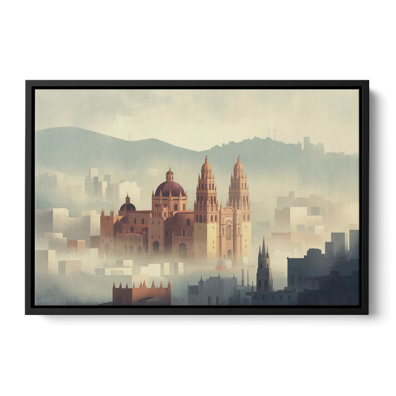 Basílica de Guanajuato Front - Black Canvas Wall Art