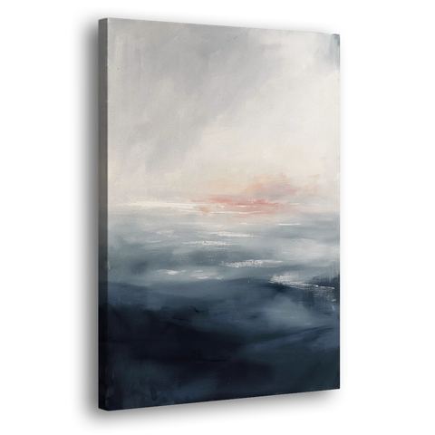 Bathroom Paintings Blush Dawn Over a Misty Sea - Canvas Wall Art