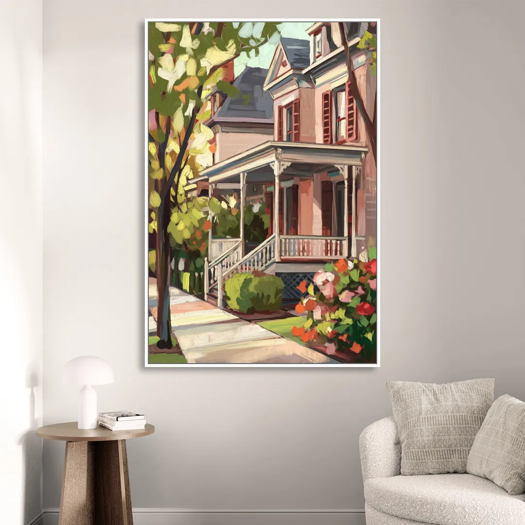 Baton Rouge Garden District Charm Living Room - White Canvas Wall Art