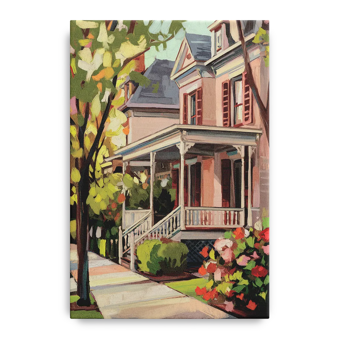 Baton Rouge Garden District Charm Front - Canvas Wall Art