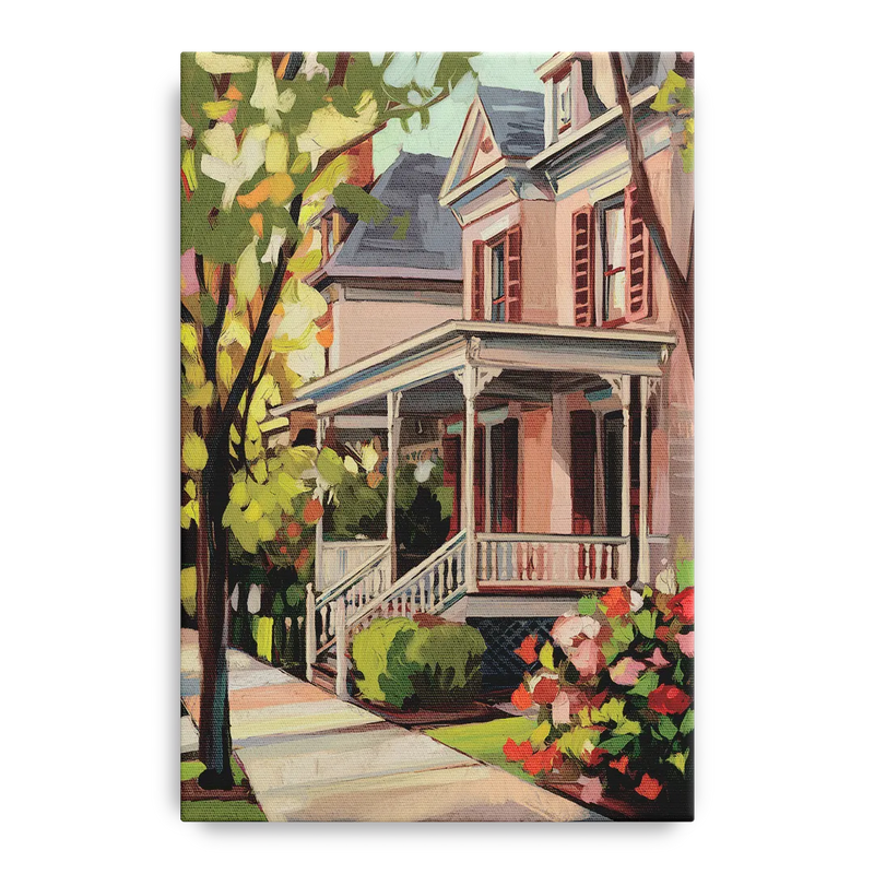 Baton Rouge Garden District Charm Front - Canvas Wall Art