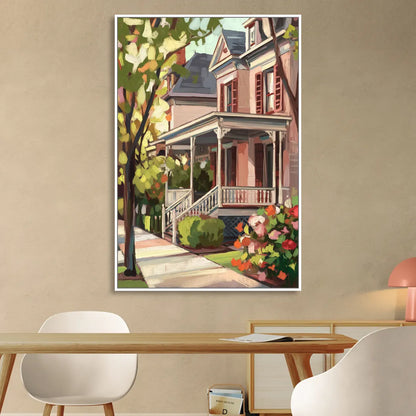 Baton Rouge Garden District Charm Sitting Room - White Canvas Wall Art