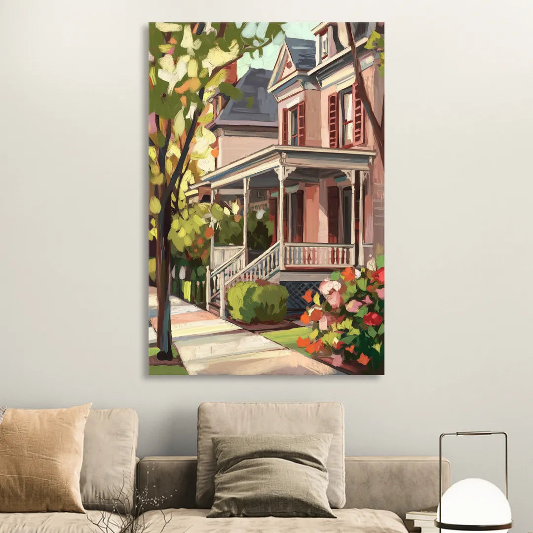 Baton Rouge Garden District Charm Living Room - Canvas Wall Art