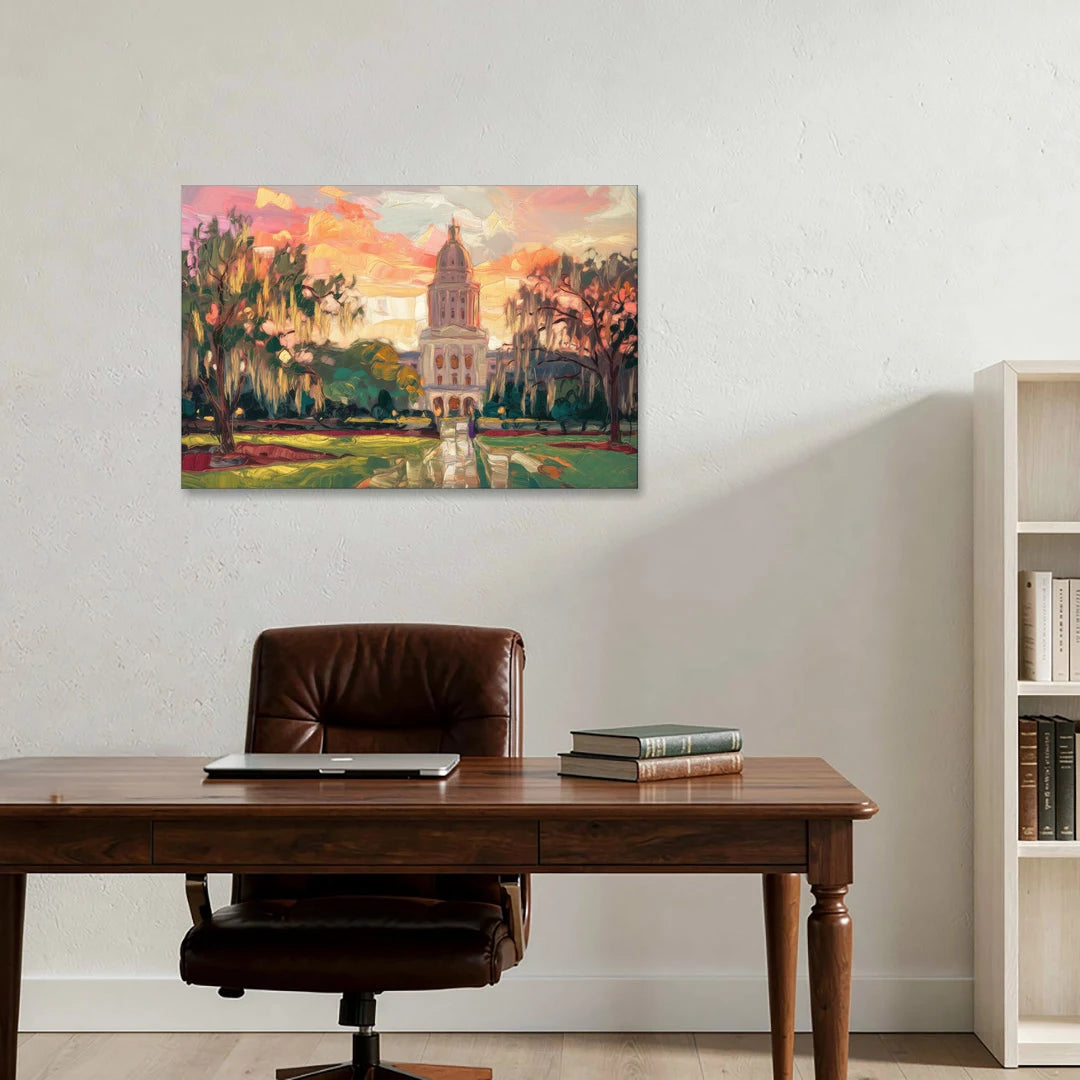 Baton Rouge Louisiana State Capitol - Canvas Wall Art - Office - 36x24