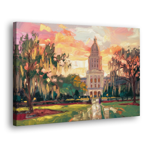 Baton Rouge Louisiana State Capitol - Canvas Wall Art - Side