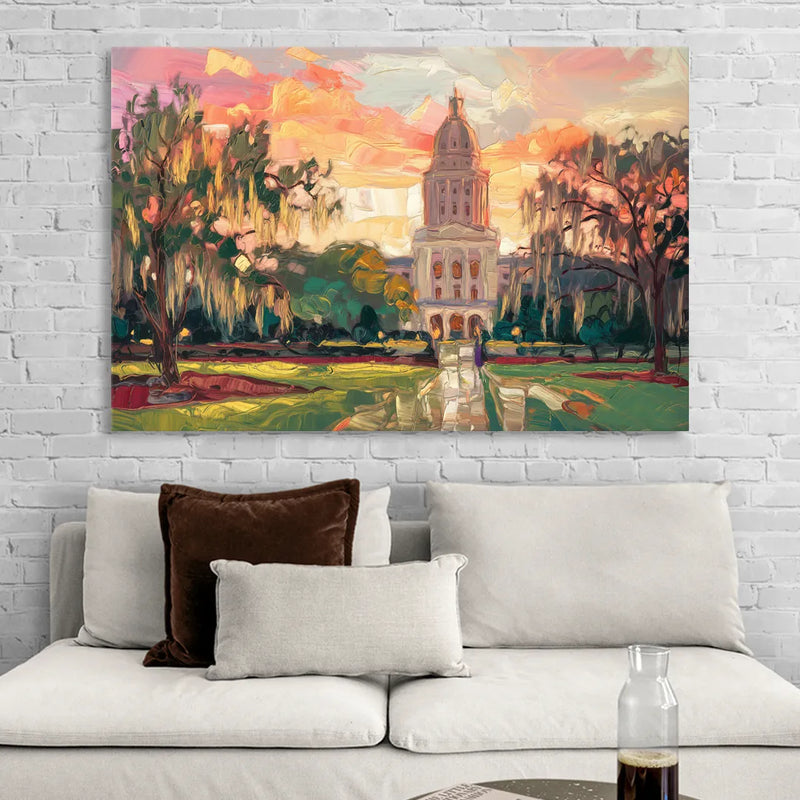 Baton Rouge Louisiana State Capitol Sitting Room - Canvas Wall Art
