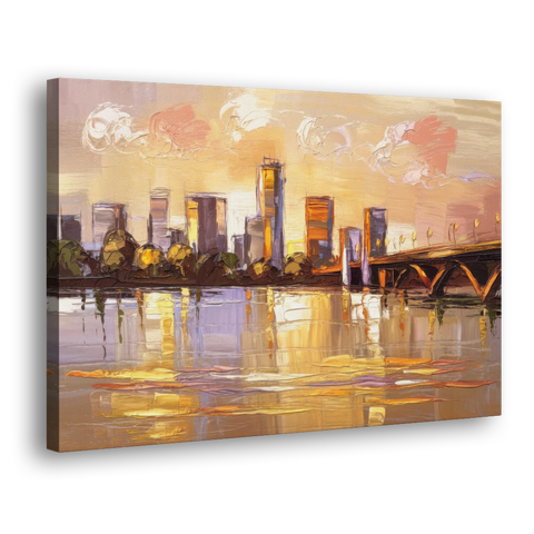 Baton Rouge Mississippi River View - Canvas Wall Art - Side