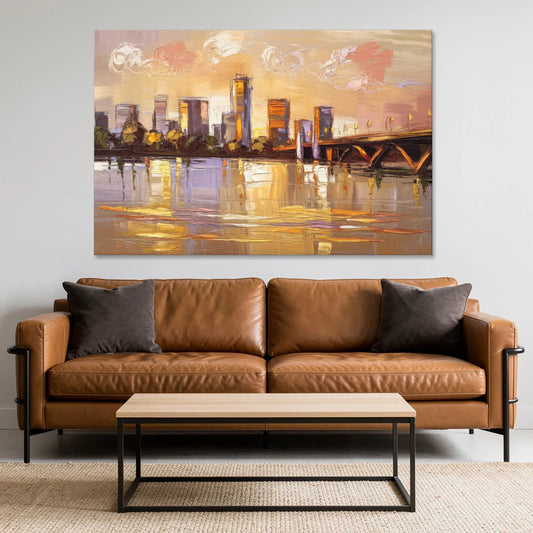Baton Rouge Mississippi River View - Canvas Wall Art - Sofa - 60x40