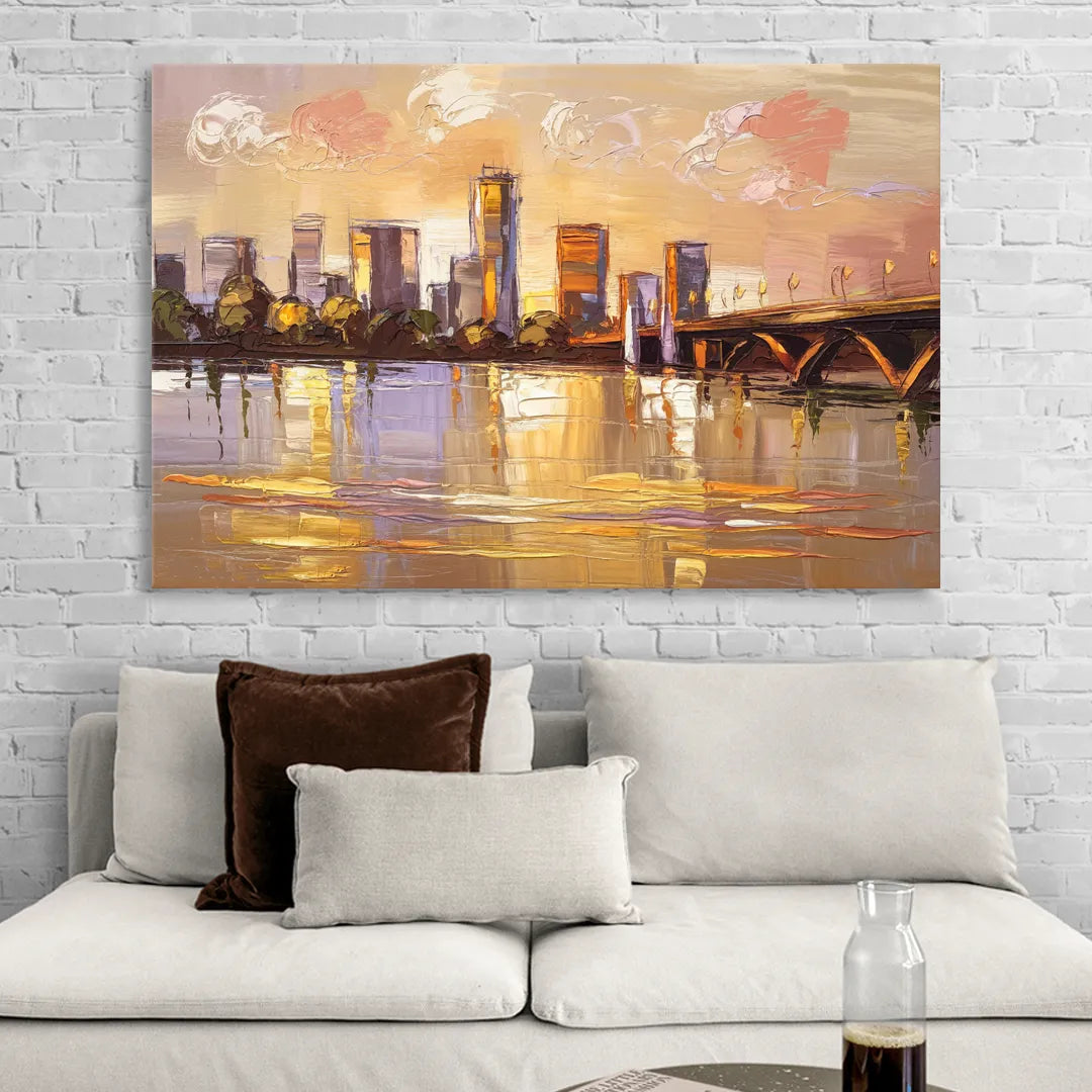 Baton Rouge Mississippi River View Living Room - Canvas Wall Art