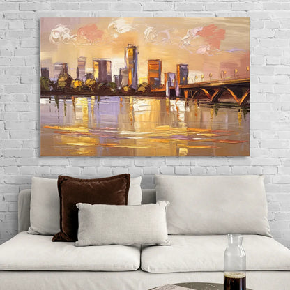 Baton Rouge Mississippi River View Living Room - Canvas Wall Art