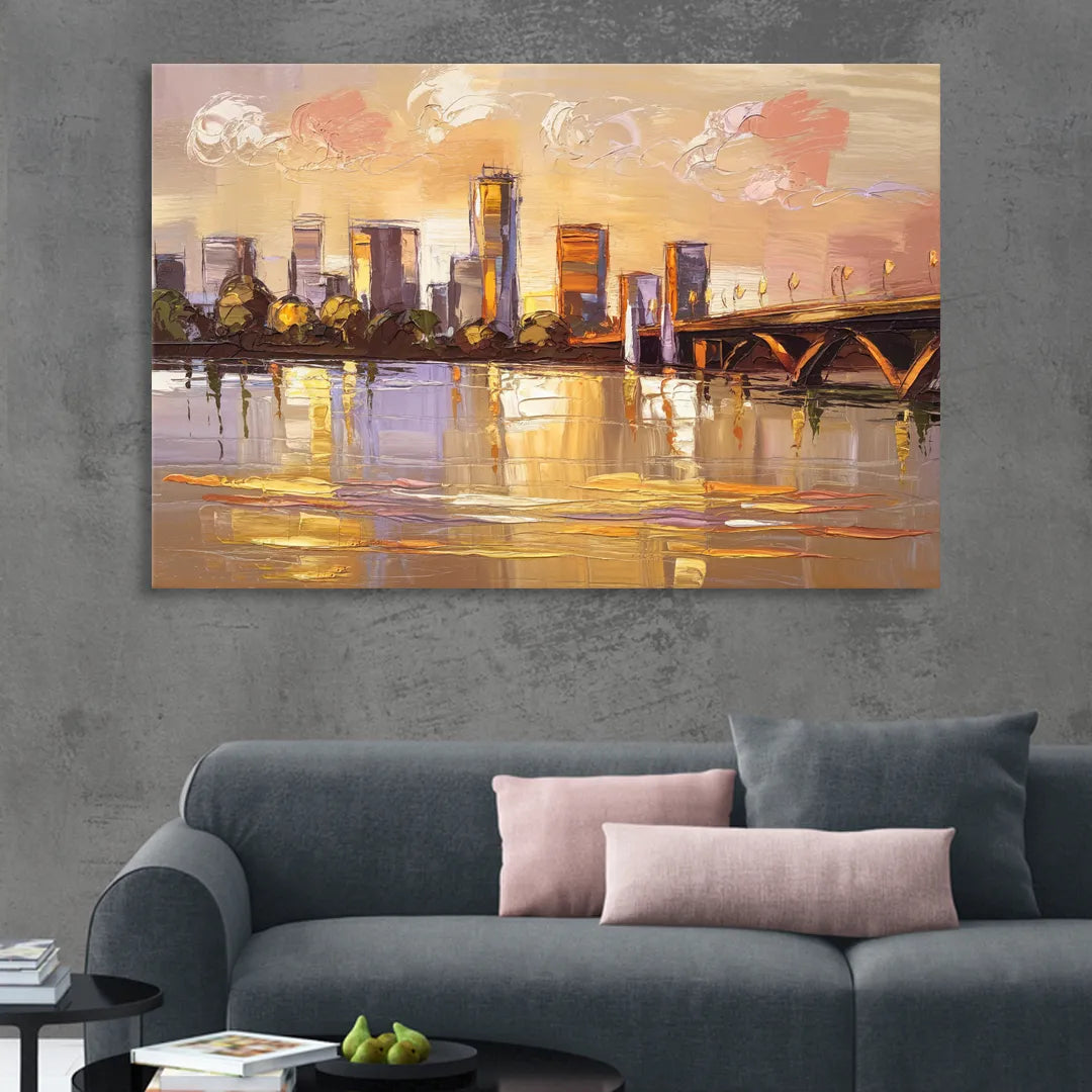 Baton Rouge Mississippi River View Sitting Room - Canvas Wall Art