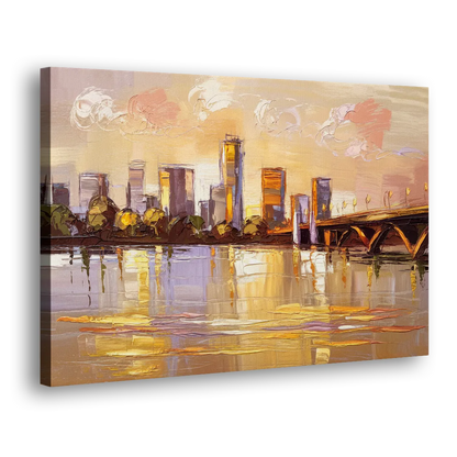 Baton Rouge Mississippi River View Side - Canvas Wall Art