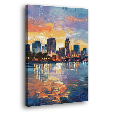 Baton Rouge Riverfront Beauty - Canvas Wall Art - Side