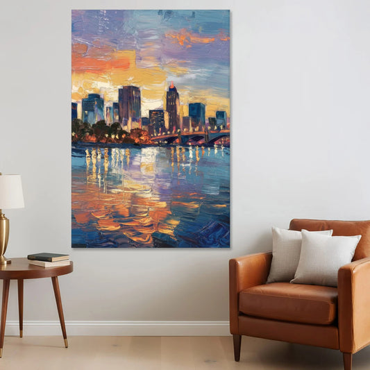 Baton Rouge Riverfront Beauty - Canvas Wall Art - Sofa - 40x60