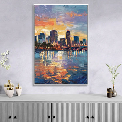 Baton Rouge Riverfront Beauty Sitting Room - White Canvas Wall Art
