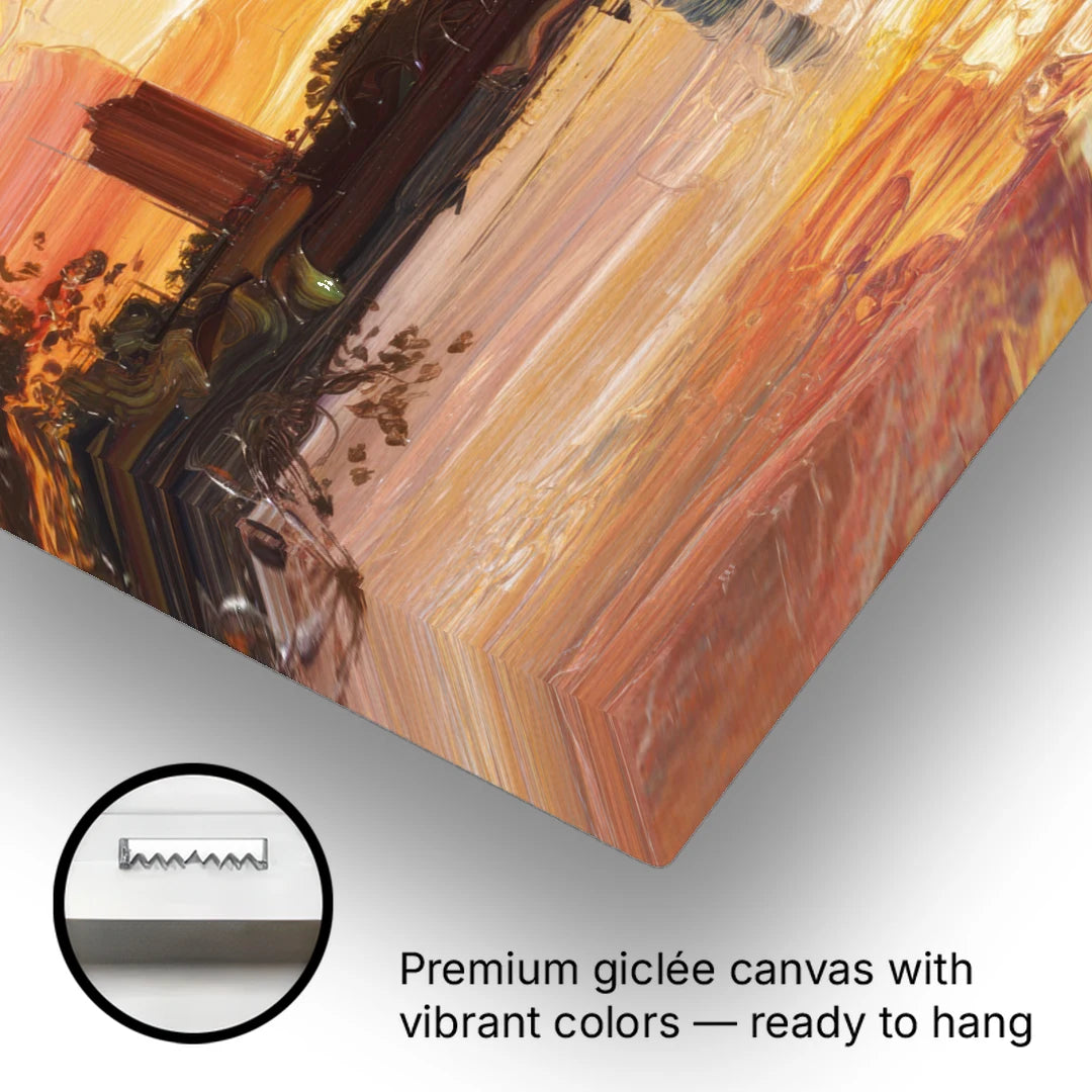 Baton Rouge Skyline Sunset - Canvas Wall Art - Gallery Wrap Corner