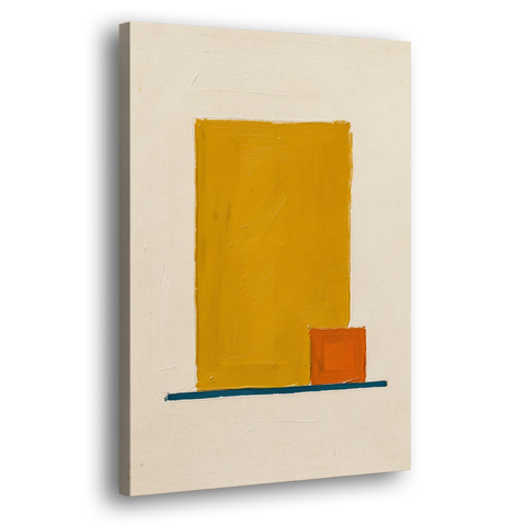 Bauhaus Wall Art with Yellow Block and Orange Square - Canvas Wall Art - Side