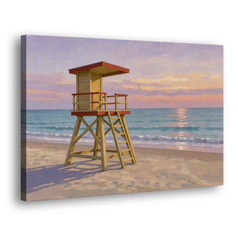 Beach Wall Art for Living Room with Lifeguard Stand - Canvas Wall Art - Side
