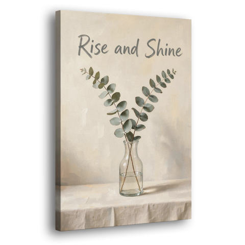 Bed and Breakfast Decor Rise and Shine Eucalyptus - Canvas Wall Art - Side