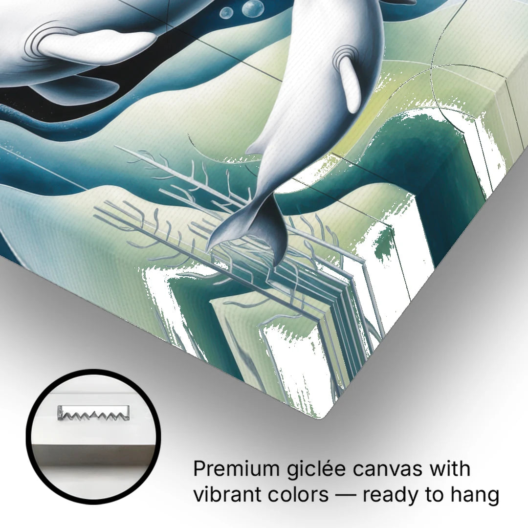 Beluga Waters - Canvas Wall Art - Gallery Wrap Corner