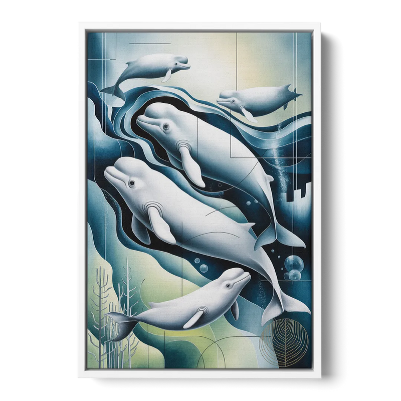 Beluga Waters Front - White Canvas Wall Art