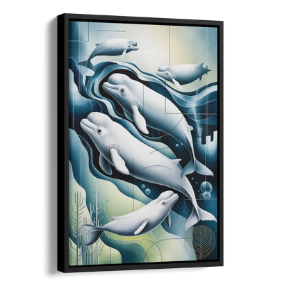 Beluga Waters Side - Black Canvas Wall Art