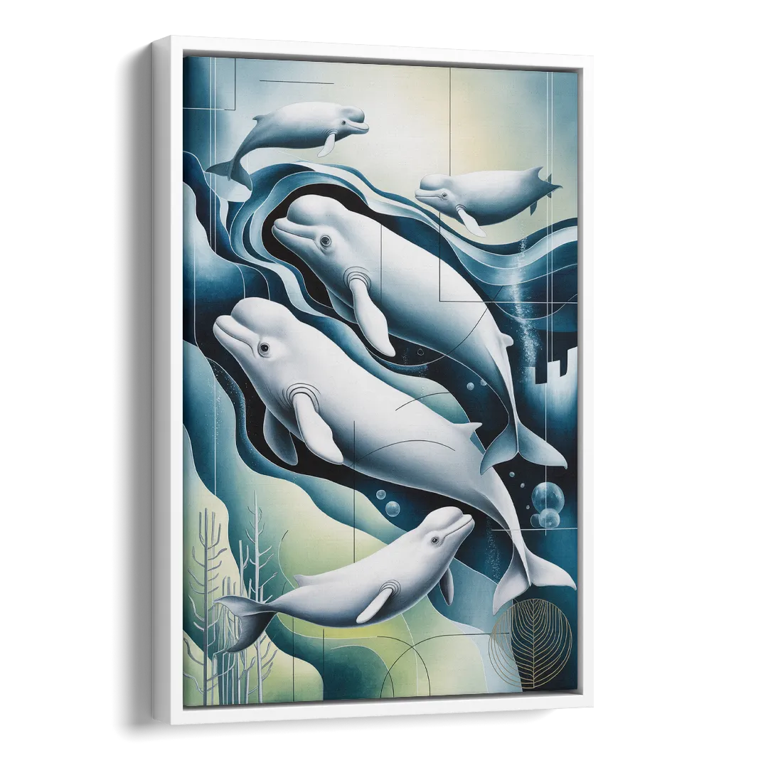 Beluga Waters Side - White Canvas Wall Art