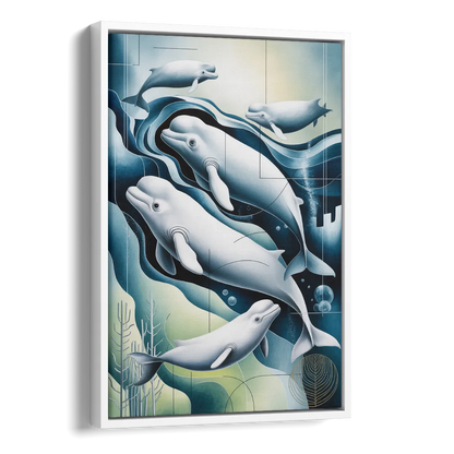 Beluga Waters Side - White Canvas Wall Art