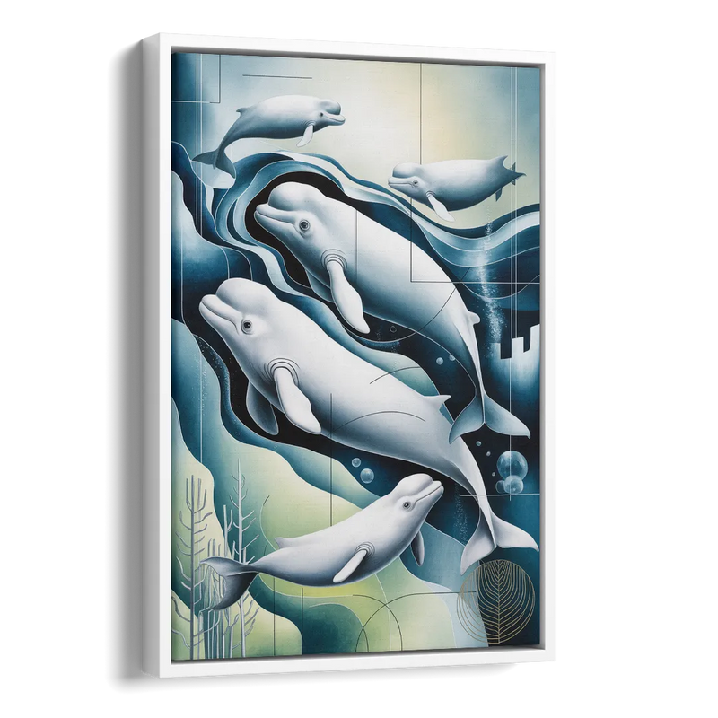 Beluga Waters Side - White Canvas Wall Art