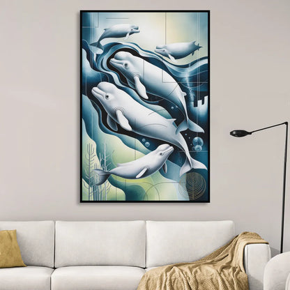 Beluga Waters Living Room - Black Canvas Wall Art