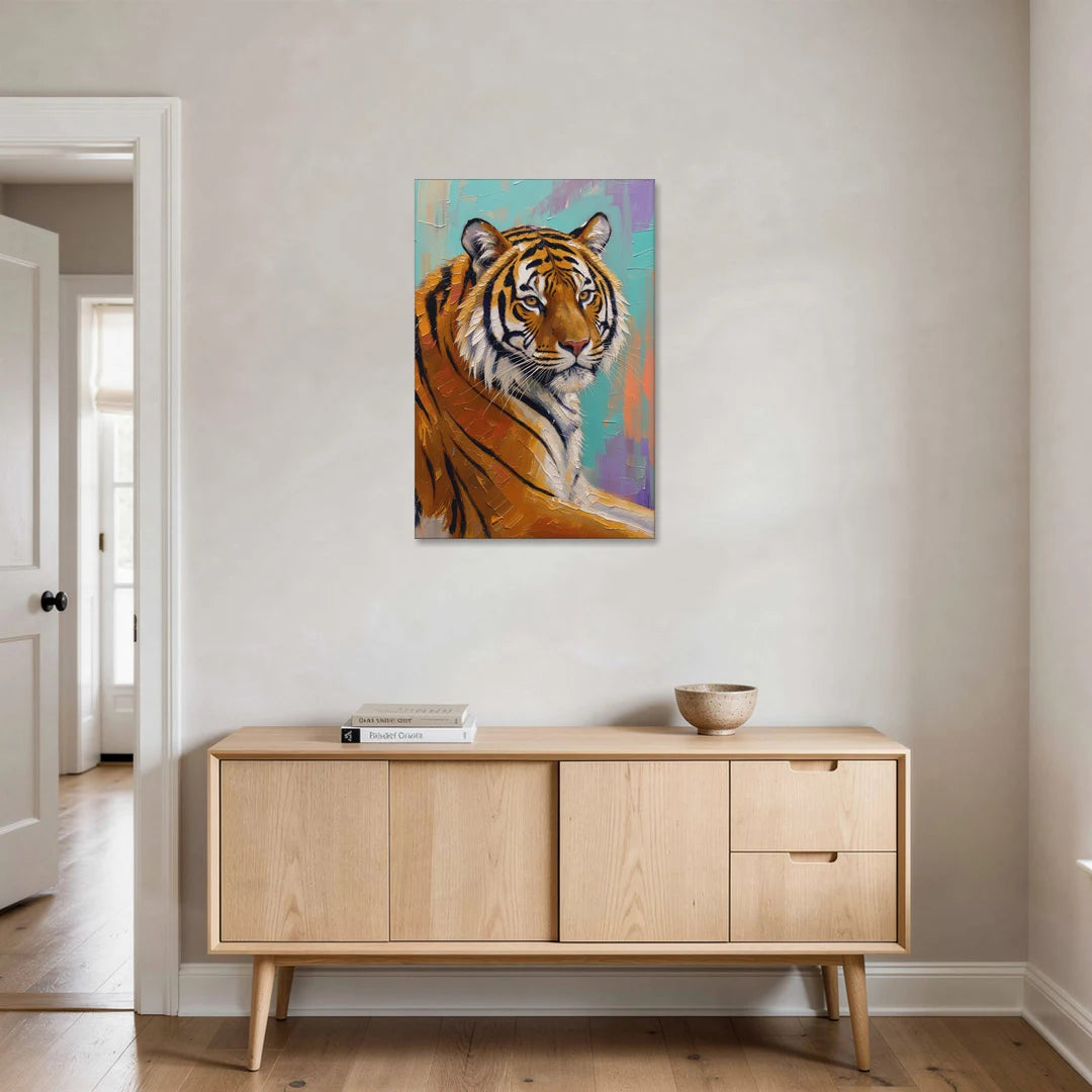 Bengal Tiger Painting Over the Shoulder - Canvas Wall Art - Coffee Table - 24x36