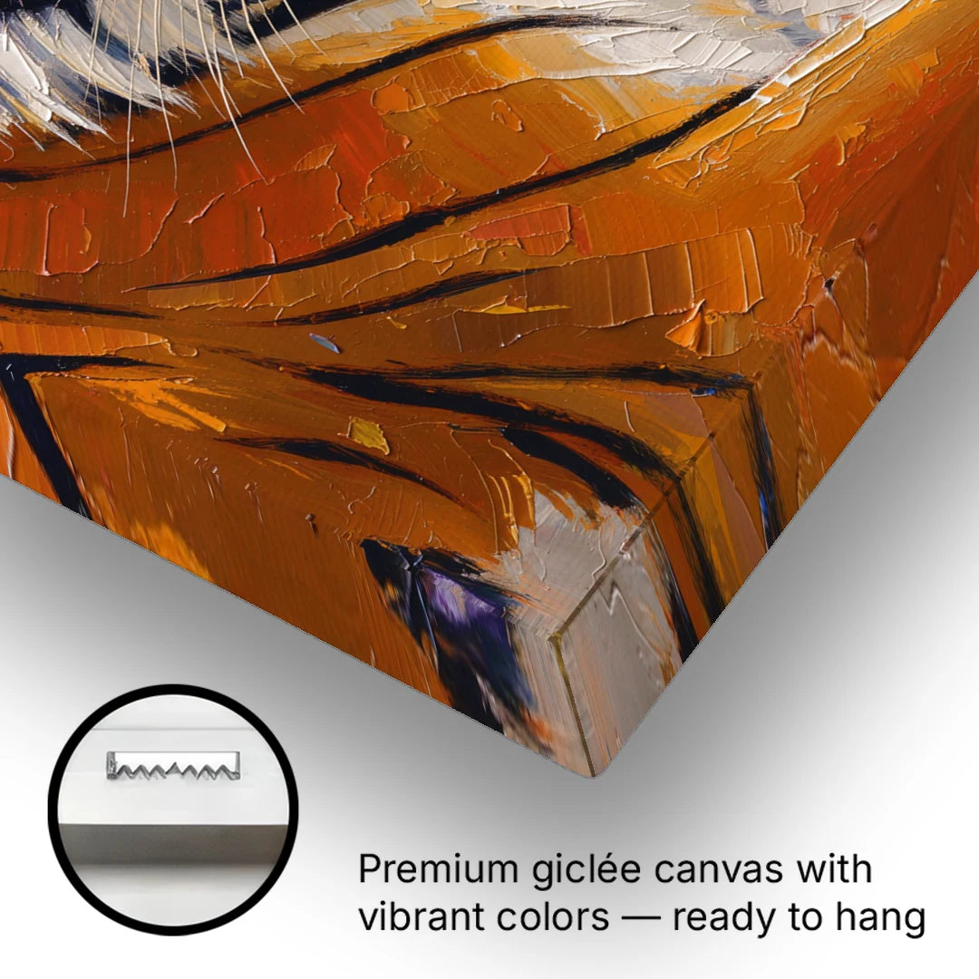 Bengal Tiger Painting Over the Shoulder - Canvas Wall Art - Gallery Wrap Corner