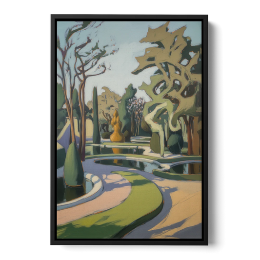 Benrath Palace Gardens - Black Framed Canvas Wall Art - Front