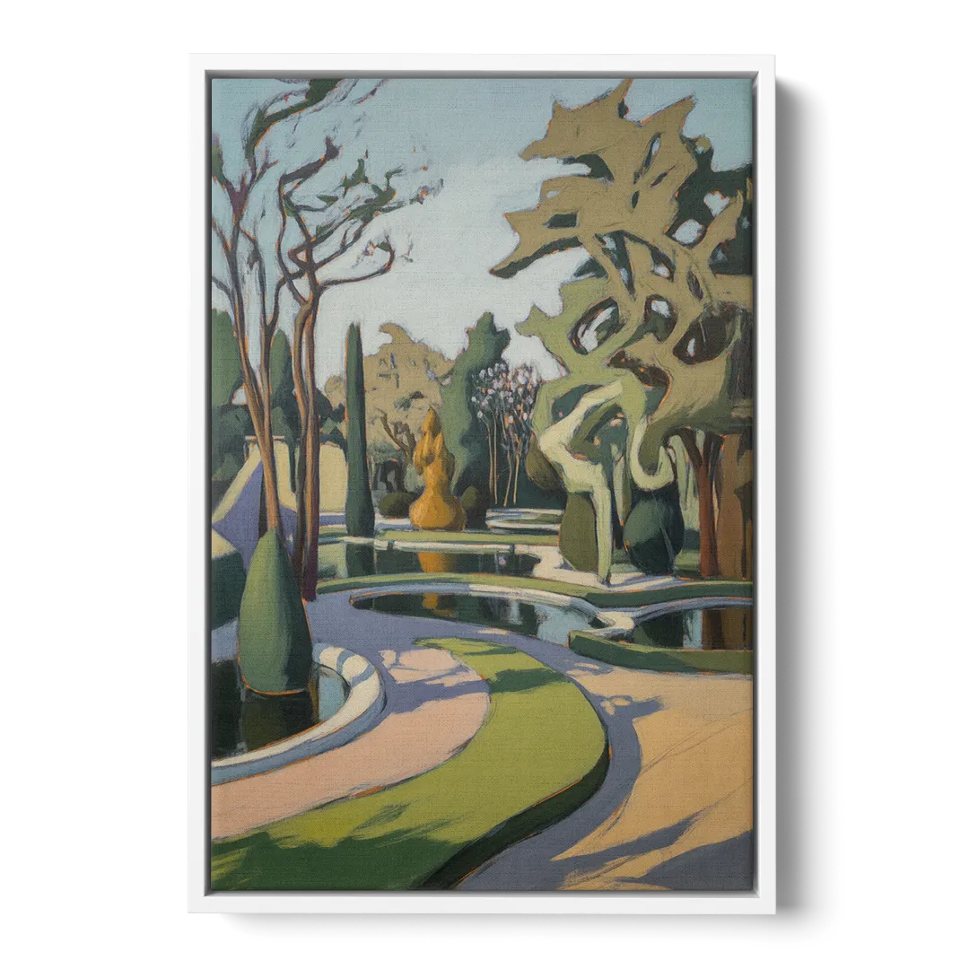 Benrath Palace Gardens Front - White Canvas Wall Art