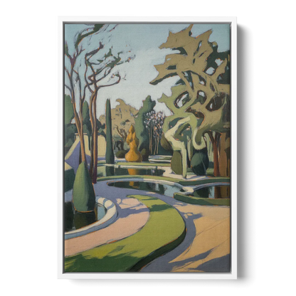 Benrath Palace Gardens Front - White Canvas Wall Art