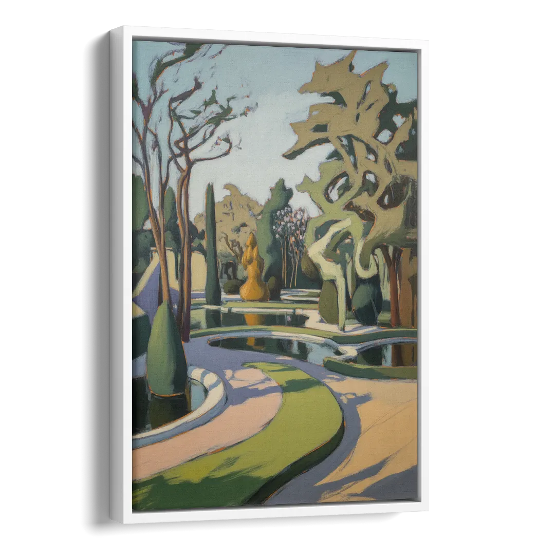 Benrath Palace Gardens Side - White Canvas Wall Art