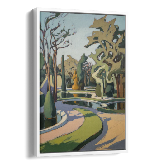 Benrath Palace Gardens Side - White Canvas Wall Art