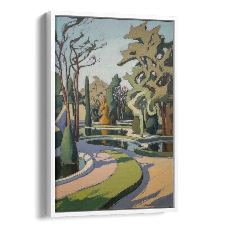 Benrath Palace Gardens Side - White Canvas Wall Art