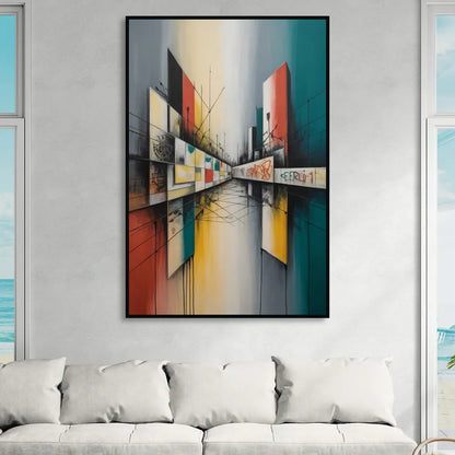Berlin Wall Echoes Living Room - Black Canvas Wall Art
