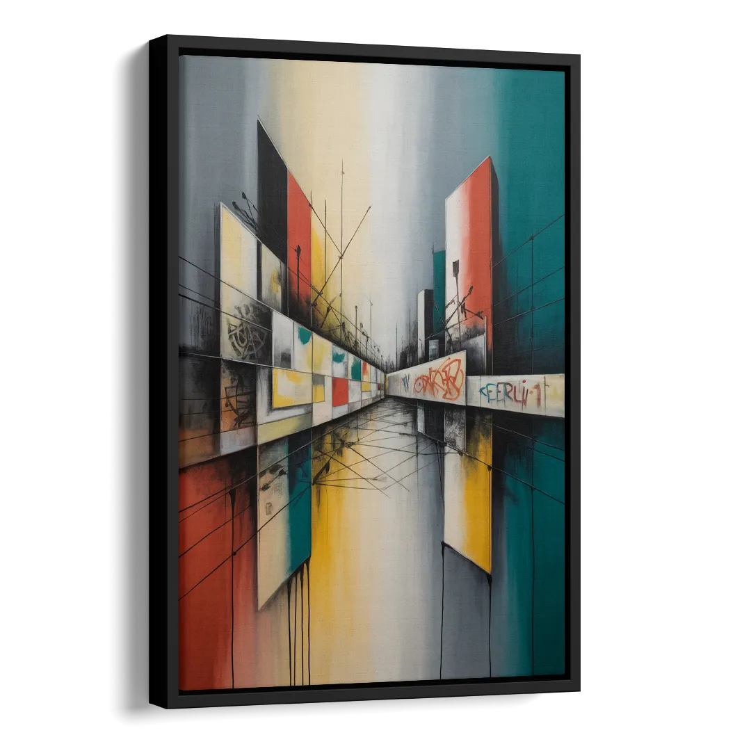 Berlin Wall Echoes Side - Black Canvas Wall Art