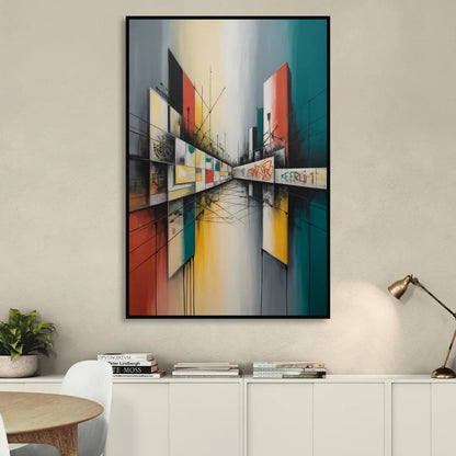 Berlin Wall Echoes Sitting Room - Black Canvas Wall Art