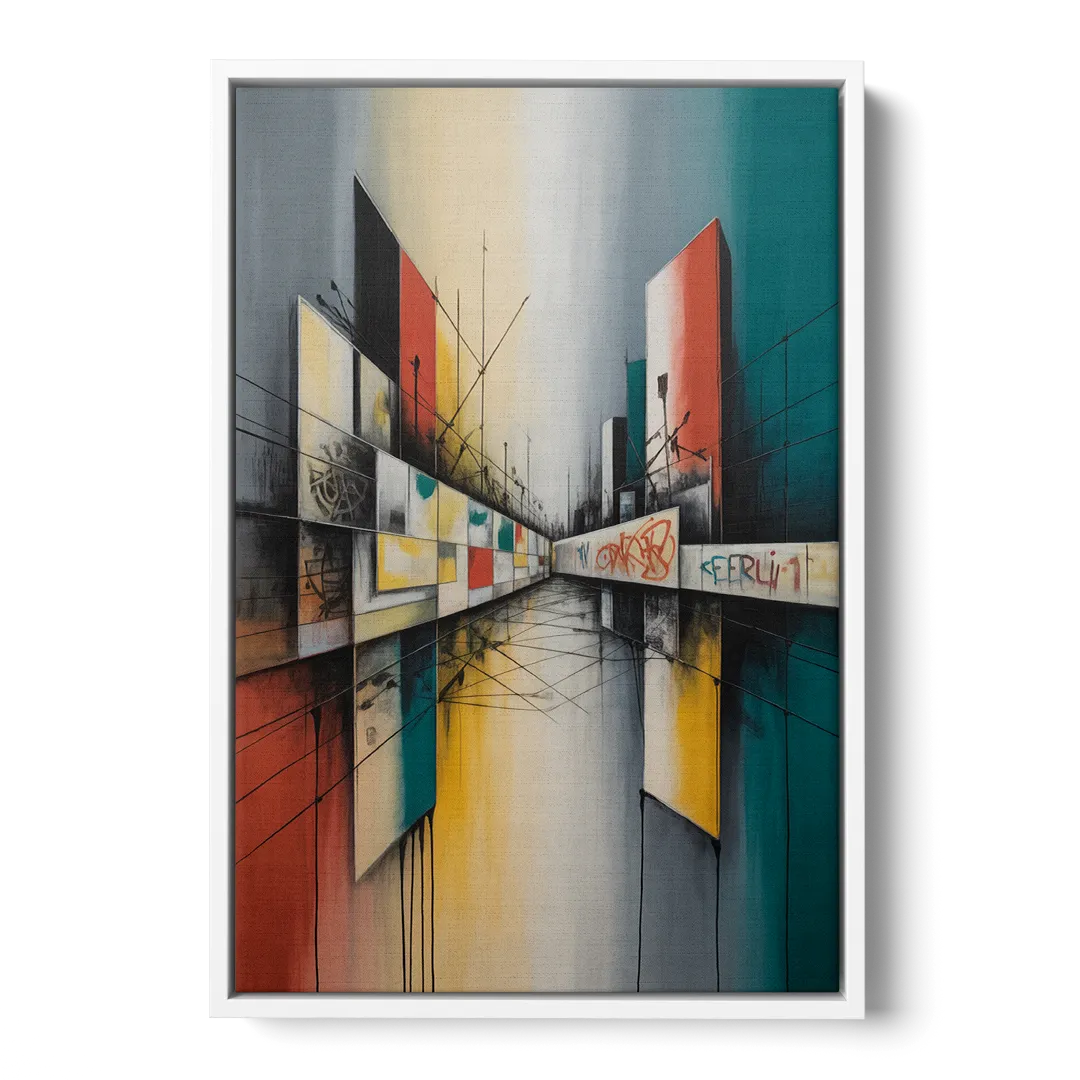 Berlin Wall Echoes Front - White Canvas Wall Art