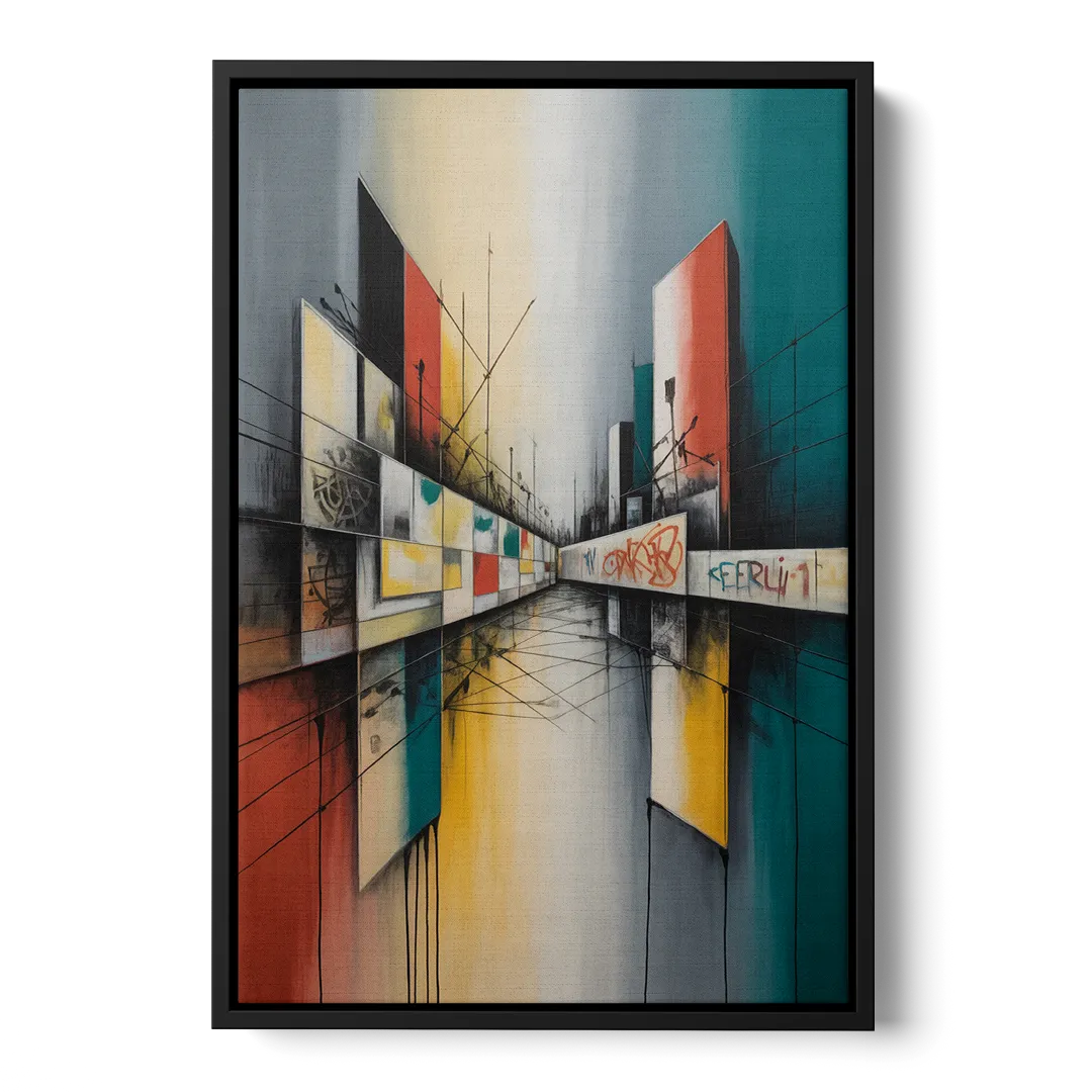 Berlin Wall Echoes Front - Black Canvas Wall Art