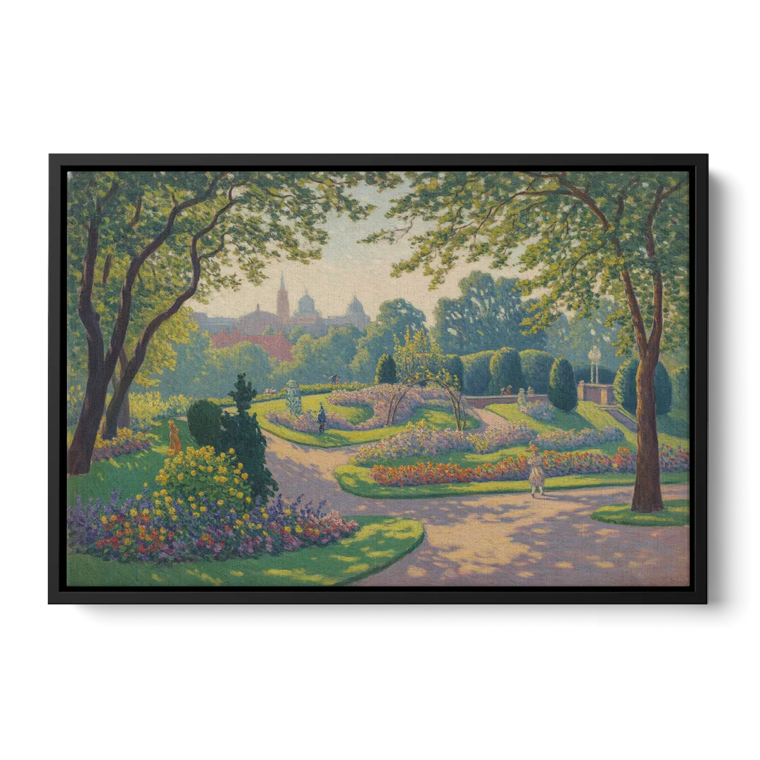 Bernardine Gardens Front - Black Canvas Wall Art