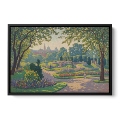 Bernardine Gardens Front - Black Canvas Wall Art